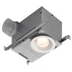 RECESSED FAN/LIGHT, 70 CFM, 1.5 SONES, 6IN WHITE TRIM. USES 75W MAX R30 OR BR30 BULB FOR STANDARD APPLICATIONS.